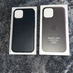 Open box iPhone MagSafe Black Leather case.
